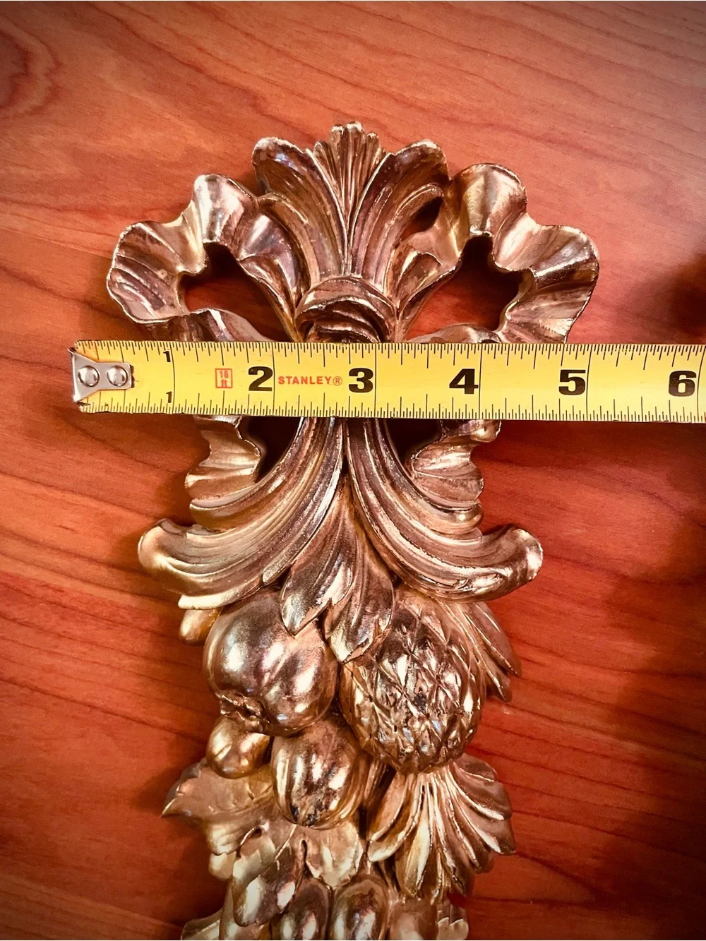 2 Vintage Syroco Gold Fruit Mix Wall Plaque Pair 16.25